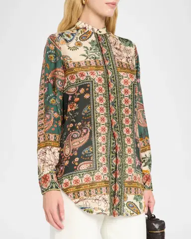 Johnny Was Bingley Patchwork Floral & Paisley Shirt | Thumbnail 4 Johnny Was Bingley Patchwork Floral & Paisley Shirt | Thumbnail 4