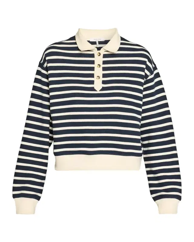 rag & bone Vintage Terry Striped Polo