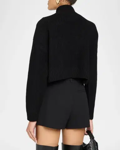 Staud Cashmere Cropped Hampton Sweater | Thumbnail 3