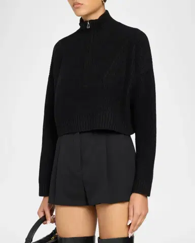 Staud Cashmere Cropped Hampton Sweater | Thumbnail 4