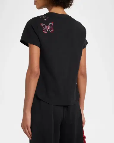 Cinq à Sept Heatset Butterfly Cotton T-Shirt | Thumbnail 3