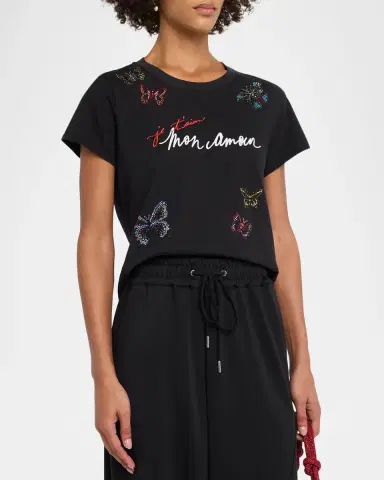 Cinq à Sept Heatset Butterfly Cotton T-Shirt | Thumbnail 4