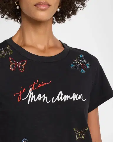 Cinq à Sept Heatset Butterfly Cotton T-Shirt | Thumbnail 5