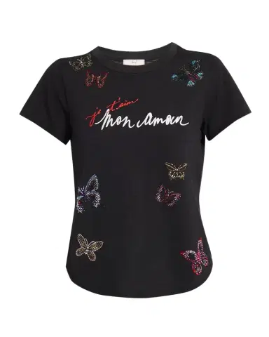 Cinq à Sept Heatset Butterfly Cotton T-Shirt | Thumbnail 1