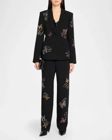 Cinq à Sept Heatset Butterfly Single-Breasted Blazer | Thumbnail 2 Cinq à Sept Heatset Butterfly Single-Breasted Blazer | Thumbnail 2