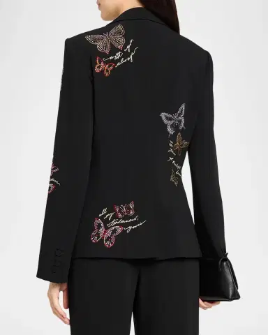 Cinq à Sept Heatset Butterfly Single-Breasted Blazer | Thumbnail 3 Cinq à Sept Heatset Butterfly Single-Breasted Blazer | Thumbnail 3