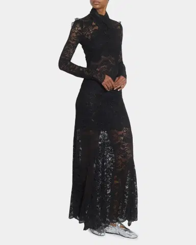 Rabanne Crisscross Mock-Neck Lace Long-Sleeve Top | Thumbnail 6 Rabanne Crisscross Mock-Neck Lace Long-Sleeve Top | Thumbnail 6