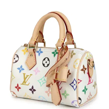 Louis Vuitton Louis Vuitton X Murakami Nano Speedy Bag White Multicolor Monogram Gold Hardware | Thumbnail 3 Louis Vuitton Louis Vuitton X Murakami Nano Speedy Bag White Multicolor Monogram Gold Hardware | Thumbnail 3