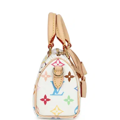 Louis Vuitton Louis Vuitton X Murakami Nano Speedy Bag White Multicolor Monogram Gold Hardware | Thumbnail 4 Louis Vuitton Louis Vuitton X Murakami Nano Speedy Bag White Multicolor Monogram Gold Hardware | Thumbnail 4