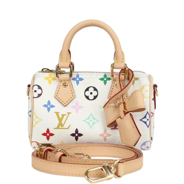 Louis Vuitton Louis Vuitton X Murakami Nano Speedy Bag White Multicolor Monogram Gold Hardware