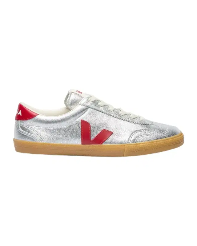Veja Volley Low-Top Metallic Leather Sneakers