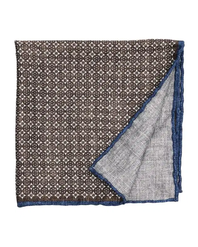 Brunello Cucinelli Men's Double-Face Silk Pocket Square