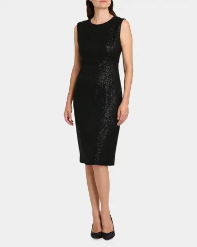 Kiton Metallic Sheath Knee-Length Dress | Thumbnail 4