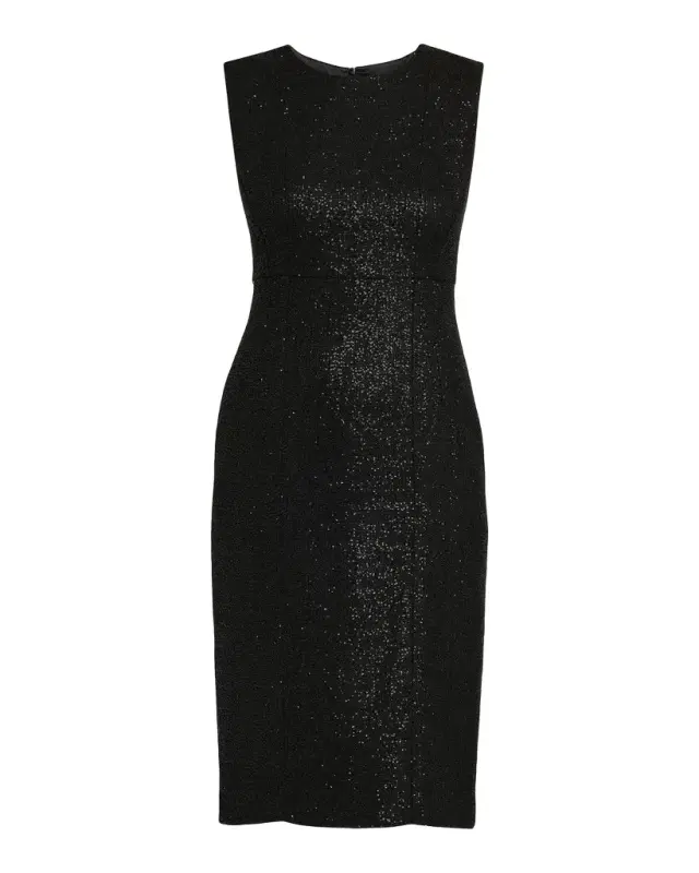 Metallic Sheath Knee-Length Dress