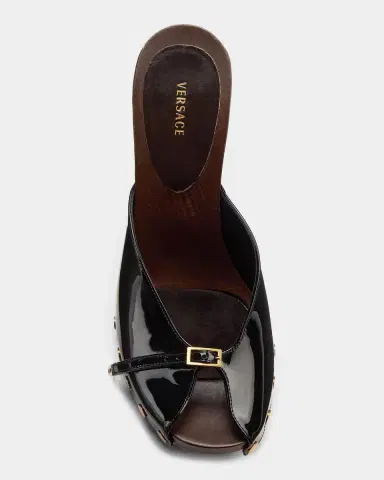 Versace Sassi 105mm Patent Leather Clogs | Thumbnail 4