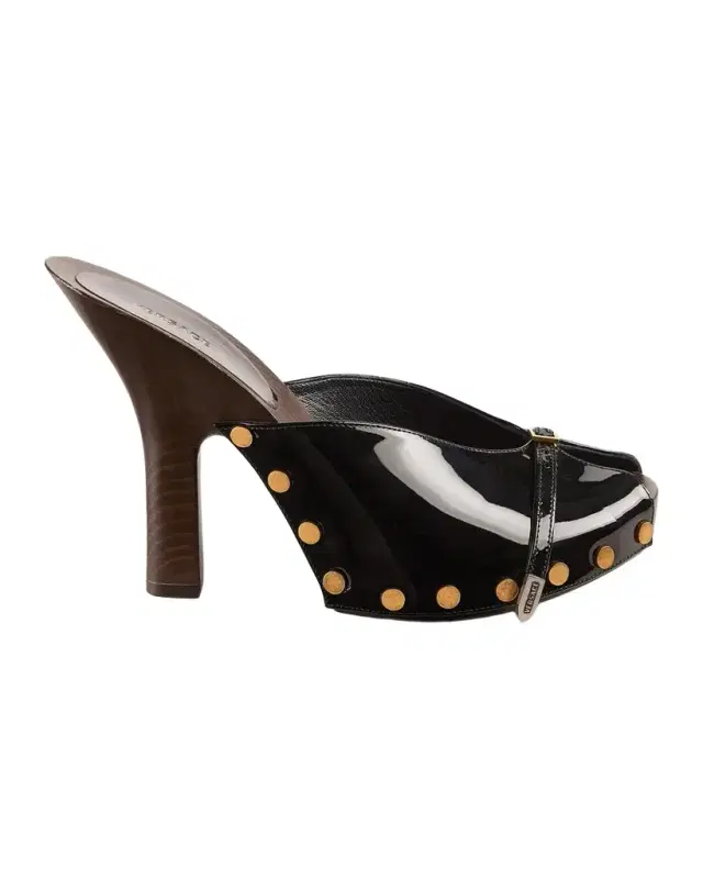 Versace Sassi 105mm Patent Leather Clogs