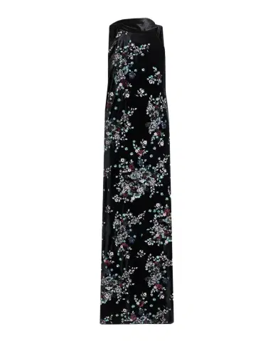 Talbot Runhof Sequin Bloom Velvet Neck-Scarf Halter Gown | Thumbnail 1