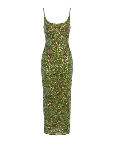 Mac Duggal Floral Beaded Cocktail Sheath Dress | Thumbnail 1 Mac Duggal Floral Beaded Cocktail Sheath Dress | Thumbnail 1