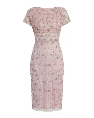 Mac Duggal Sequin-Beaded Cap-Sleeve Midi Dress | Thumbnail 1 Mac Duggal Sequin-Beaded Cap-Sleeve Midi Dress | Thumbnail 1
