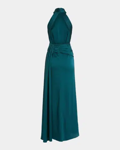 Mac Duggal Halterneck Open-Back Satin Gown | Thumbnail 5 Mac Duggal Halterneck Open-Back Satin Gown | Thumbnail 5