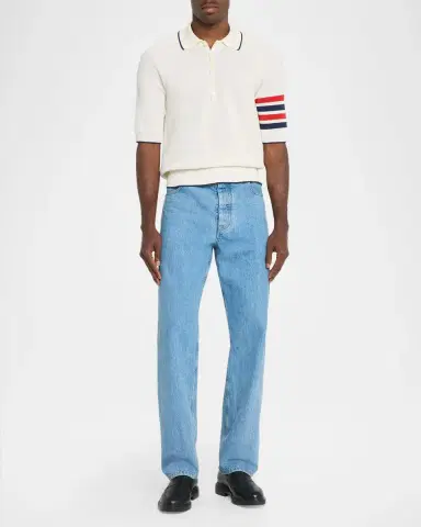 Thom Browne Men's Washed Selvedge Denim Straight-Leg Jeans | Thumbnail 2 Thom Browne Men's Washed Selvedge Denim Straight-Leg Jeans | Thumbnail 2