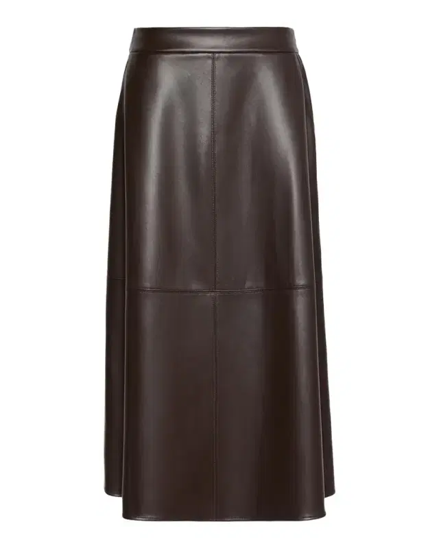 Max Mara Faux-Leather Midi Skirt