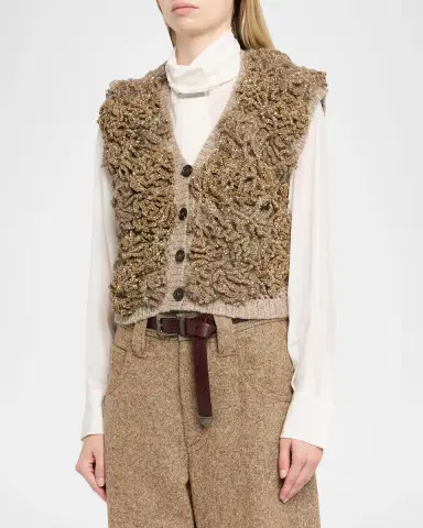 Brunello Cucinelli Cashmere-Blend Sequin Knitted Vest | Thumbnail 4 Brunello Cucinelli Cashmere-Blend Sequin Knitted Vest | Thumbnail 4