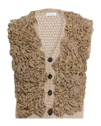 Brunello Cucinelli Cashmere-Blend Sequin Knitted Vest | Thumbnail 1 Brunello Cucinelli Cashmere-Blend Sequin Knitted Vest | Thumbnail 1