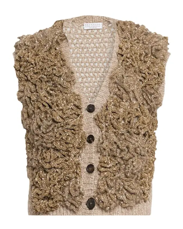 Cashmere-Blend Sequin Knitted Vest Cashmere-Blend Sequin Knitted Vest