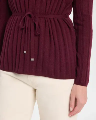 Neiman Marcus Cashmere Ribbed Wrap-Front Cardigan | Thumbnail 5