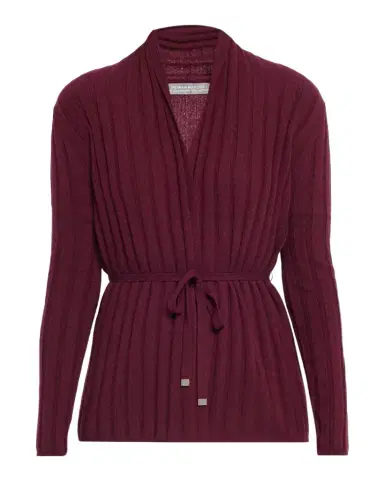 Neiman Marcus Cashmere Ribbed Wrap-Front Cardigan | Thumbnail 1