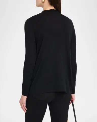 Neiman Marcus Cashmere Draped-Front Cardigan | Thumbnail 3 Neiman Marcus Cashmere Draped-Front Cardigan | Thumbnail 3