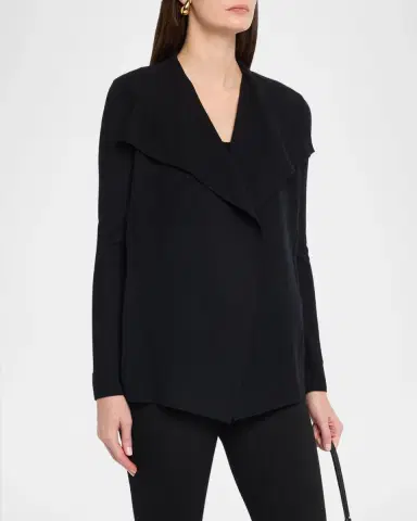 Neiman Marcus Cashmere Draped-Front Cardigan | Thumbnail 4 Neiman Marcus Cashmere Draped-Front Cardigan | Thumbnail 4