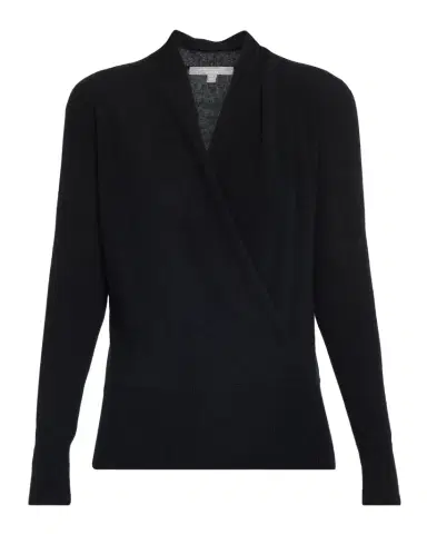 Neiman Marcus Wrap-Front Cashmere Top | Thumbnail 1 Neiman Marcus Wrap-Front Cashmere Top | Thumbnail 1