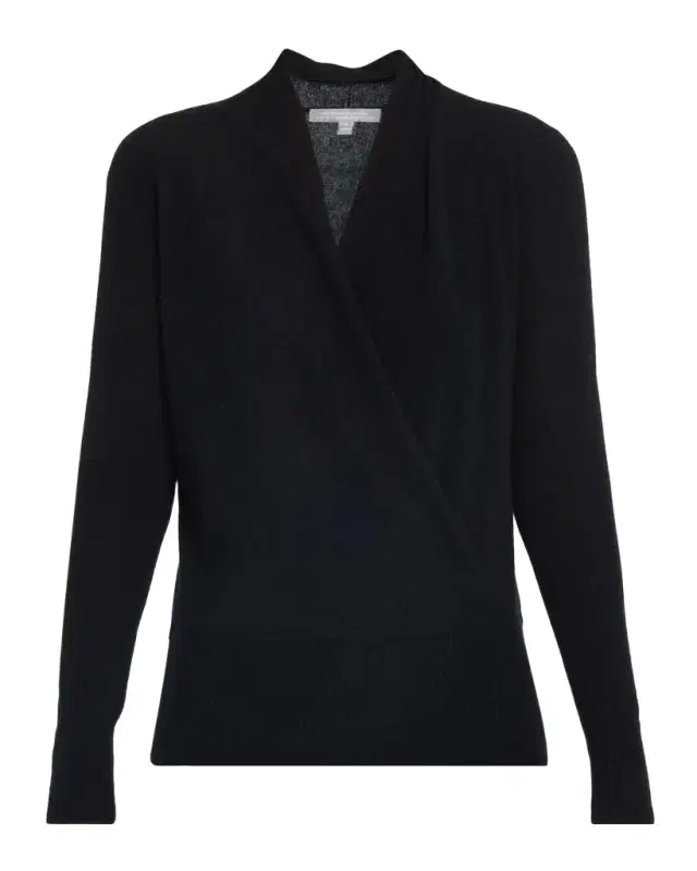 Neiman Marcus Wrap-Front Cashmere Top