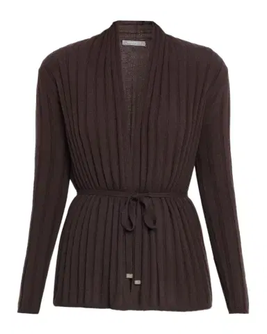 Neiman Marcus Cashmere Ribbed Wrap-Front Cardigan | Thumbnail 1 Neiman Marcus Cashmere Ribbed Wrap-Front Cardigan | Thumbnail 1