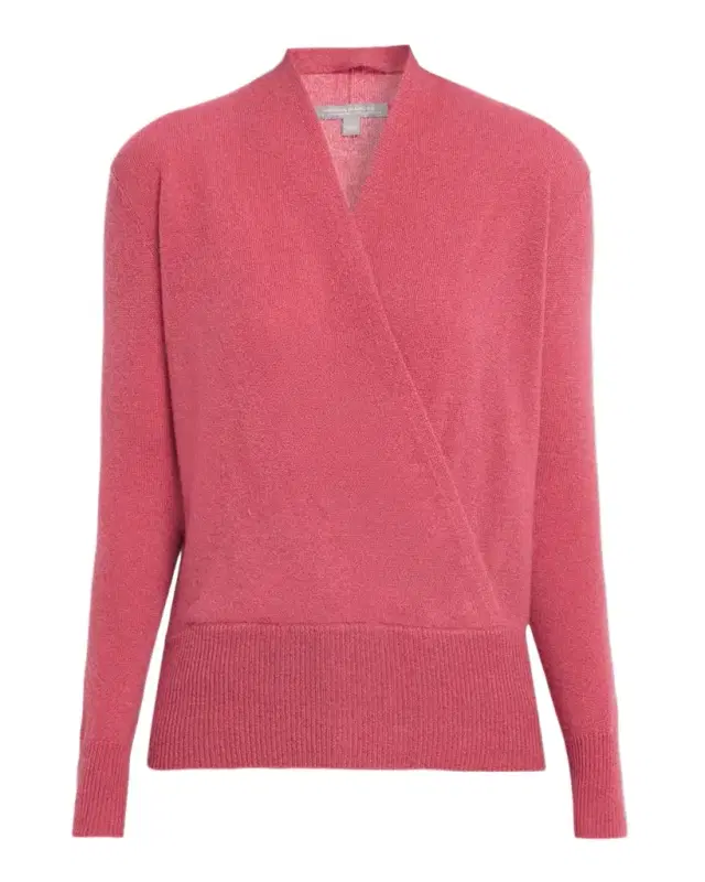 Neiman Marcus Wrap-Front Cashmere Top