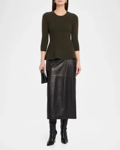 Neiman Marcus Cashmere Peplum Top | Thumbnail 2 Neiman Marcus Cashmere Peplum Top | Thumbnail 2