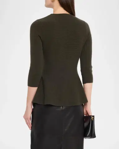 Neiman Marcus Cashmere Peplum Top | Thumbnail 3 Neiman Marcus Cashmere Peplum Top | Thumbnail 3