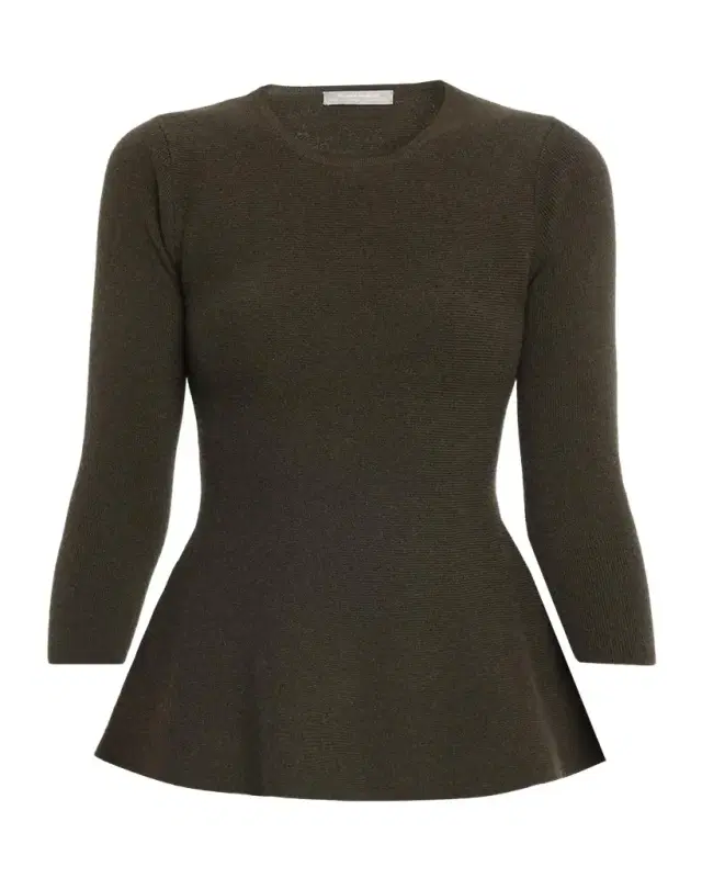 Neiman Marcus Cashmere Peplum Top