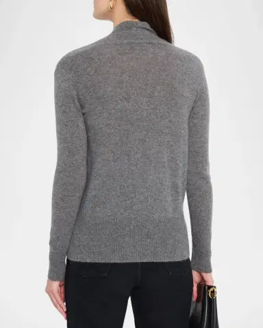 Neiman Marcus Wrap-Front Cashmere Top | Thumbnail 3