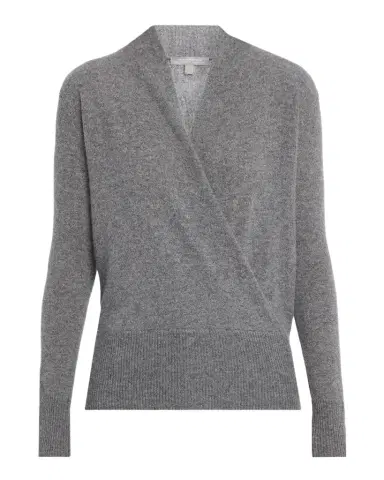 Neiman Marcus Wrap-Front Cashmere Top | Thumbnail 1
