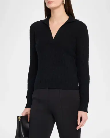 Neiman Marcus Cashmere Polo Sweater | Thumbnail 4 Neiman Marcus Cashmere Polo Sweater | Thumbnail 4
