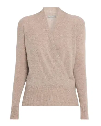 Neiman Marcus Wrap-Front Cashmere Top | Thumbnail 1 Neiman Marcus Wrap-Front Cashmere Top | Thumbnail 1