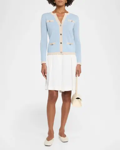 Neiman Marcus Cashmere V-Neck Cardigan | Thumbnail 1 Neiman Marcus Cashmere V-Neck Cardigan | Thumbnail 1