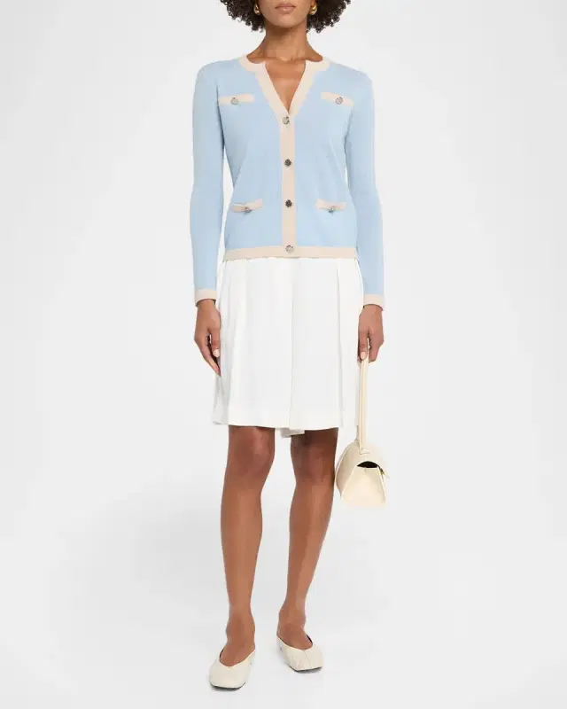 Neiman Marcus Cashmere V-Neck Cardigan