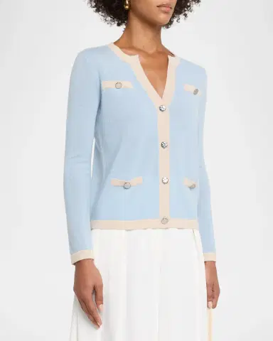 Neiman Marcus Cashmere V-Neck Cardigan | Thumbnail 3 Neiman Marcus Cashmere V-Neck Cardigan | Thumbnail 3
