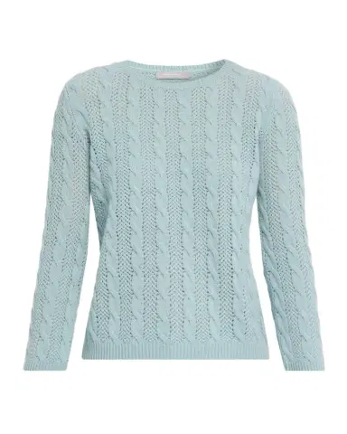 Neiman Marcus Pointelle Crewneck Cashmere Sweater | Thumbnail 1 Neiman Marcus Pointelle Crewneck Cashmere Sweater | Thumbnail 1