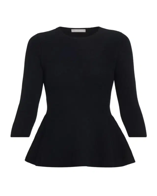 Neiman Marcus Cashmere Peplum Top