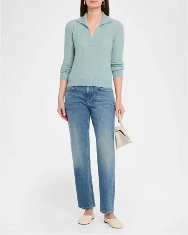 Neiman Marcus Cashmere Polo Sweater | Thumbnail 2 Neiman Marcus Cashmere Polo Sweater | Thumbnail 2